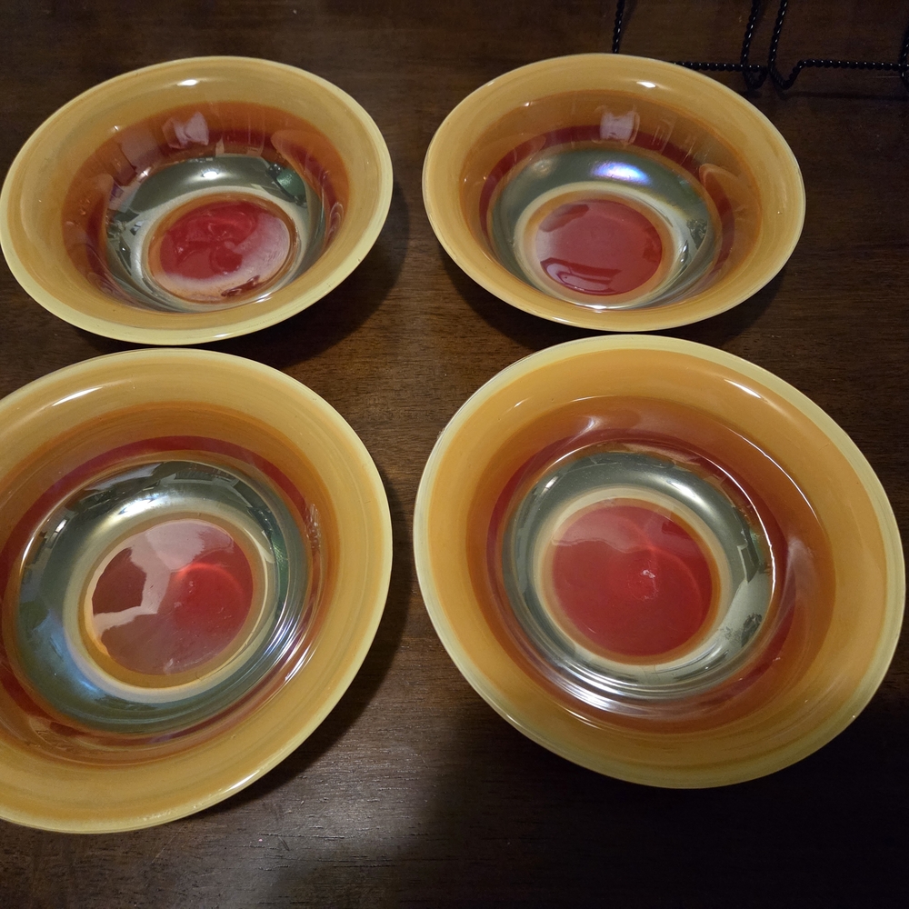 Elegant Red and Orange Dinnerware Set